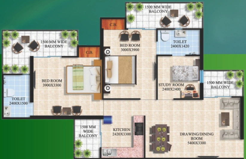 5 BHK Flat in Arocon Rainbow in NH 24, Ghaziabad - Image 643868