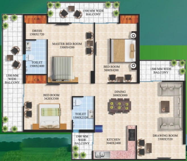 3 BHK Flat in Arocon Rainbow in NH 24, Ghaziabad - Image 643870