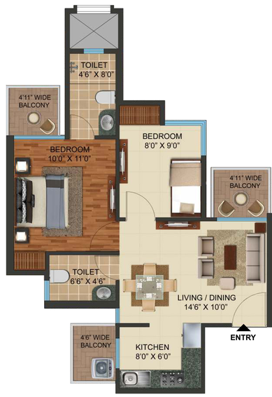 2 BHK Flat in Grand Paeonia - Prateek Grand City in Siddhartha Vihar, Ghaziabad - Image 499791