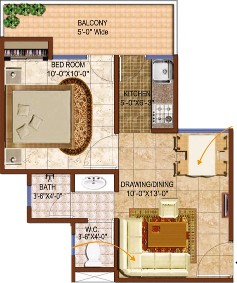 1 BHK Flat in Rise Organic Ghar in NH 24, Ghaziabad - Image 499830