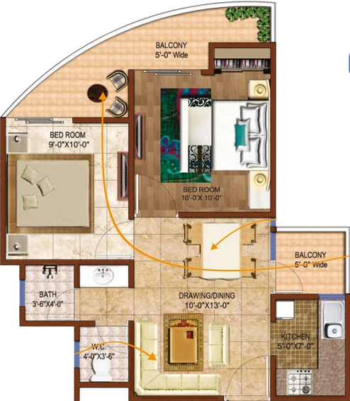 2 BHK Flat in Rise Organic Ghar in NH 24, Ghaziabad - Image 499831