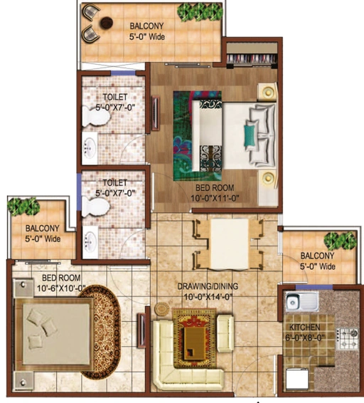 2 BHK Flat in Rise Organic Ghar in NH 24, Ghaziabad - Image 499832