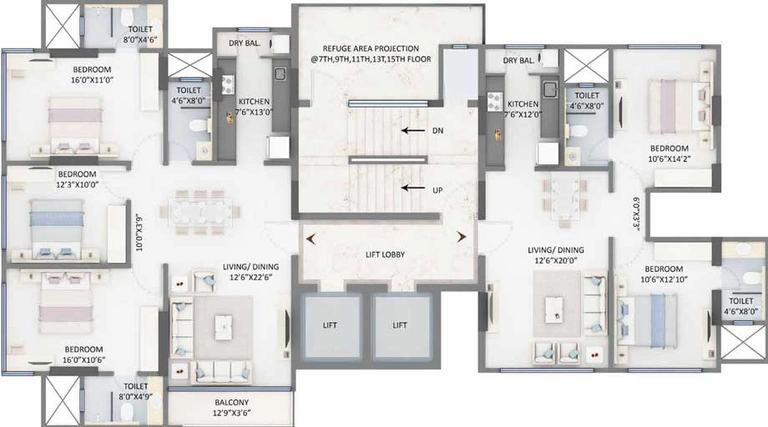 Floor Plan of Supreme Evana in Bandra West, Mumbai - Image 12966
