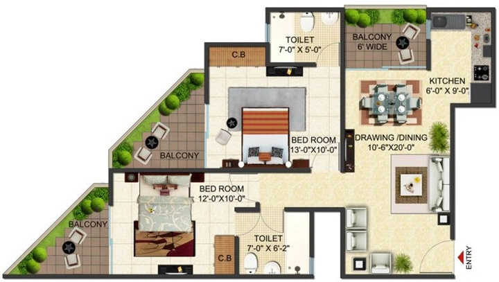 2 BHK Flat in SG Benefit in Govindpuram, Ghaziabad - Image 321092