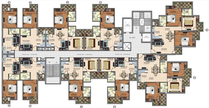 Floor Plan of Dev Hitaishi Heights in Raj Nagar Extension, Ghaziabad - Image 2982