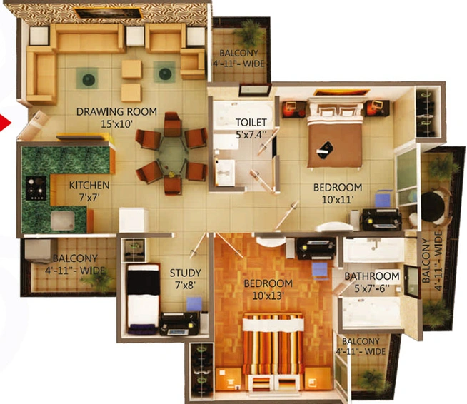 5 BHK Flat in MSS Bliss Homes in Govindpuram, Ghaziabad - Image 321242