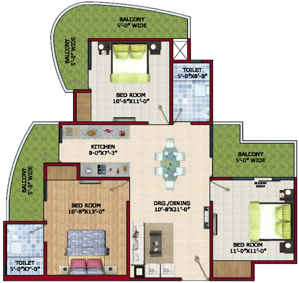 3 BHK Flat in Magus Vedantam Minaret in Indirapuram, Ghaziabad - Image 711818