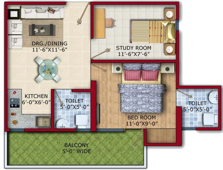 2 BHK Flat in Magus Vedantam Minaret in Indirapuram, Ghaziabad - Image 711813