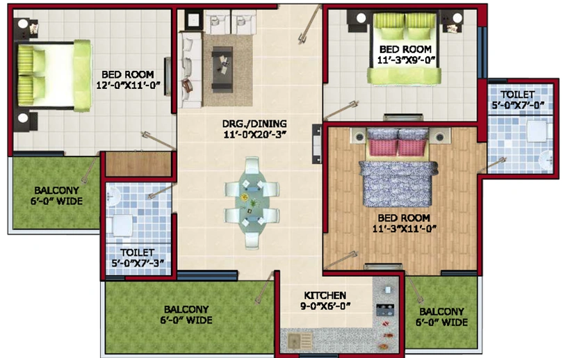 3 BHK Flat in Magus Vedantam Minaret in Indirapuram, Ghaziabad - Image 711817