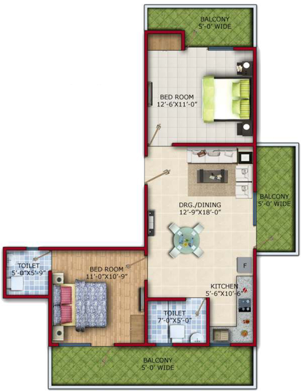 2 BHK Flat in Magus Vedantam Minaret in Indirapuram, Ghaziabad - Image 711815