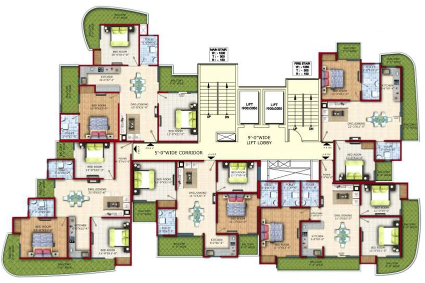 Floor Plan of Magus Vedantam Minaret in Indirapuram, Ghaziabad - Image 106795