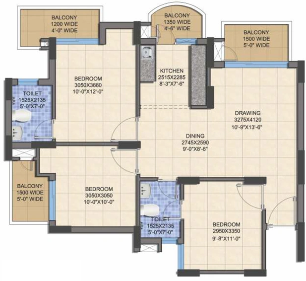 3 BHK Flat in Shri Laxmi Celebration in Vasundhara, Ghaziabad - Image 322993