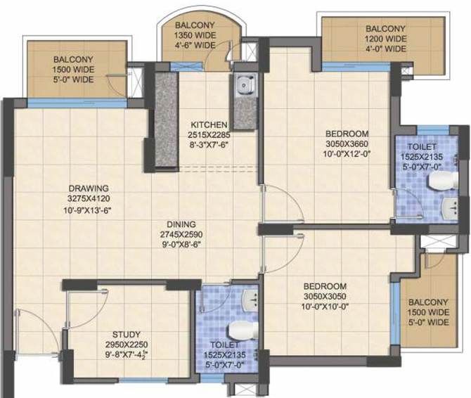 5 BHK Flat in Shri Laxmi Celebration in Vasundhara, Ghaziabad - Image 322992