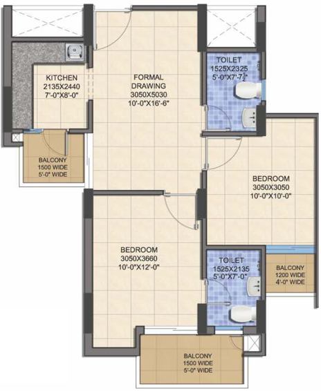 2 BHK Flat in Shri Laxmi Celebration in Vasundhara, Ghaziabad - Image 322990
