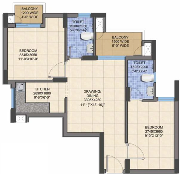 2 BHK Flat in Shri Laxmi Celebration in Vasundhara, Ghaziabad - Image 322991