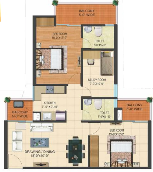 5 BHK Flat in Ratandeep Silver Homes in NH 24, Ghaziabad - Image 323101