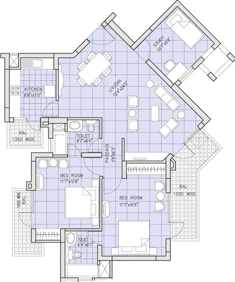 2 BHK Flat in Bestech Park View Residency in Palam Vihar, Gurgaon - Image 406957