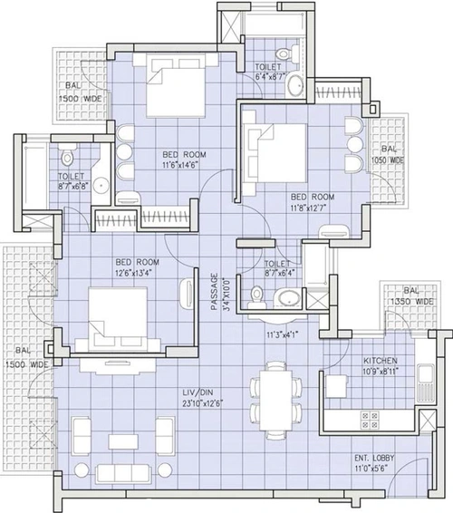 3 BHK Flat in Bestech Park View Residency in Palam Vihar, Gurgaon - Image 406958