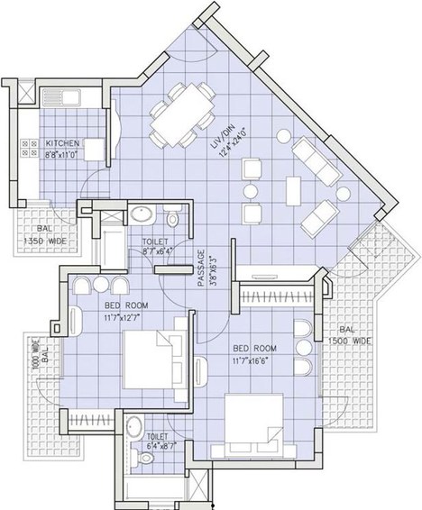2 BHK Flat in Bestech Park View Residency in Palam Vihar, Gurgaon - Image 406956
