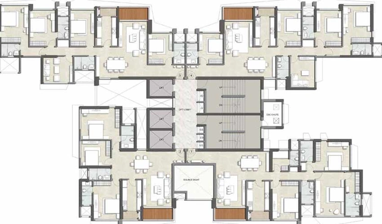 Floor Plan of Kalpataru Magnus in Bandra East, Mumbai - Image 13255