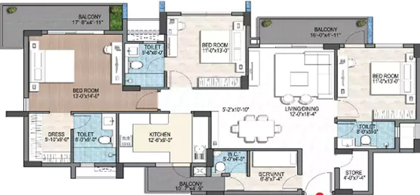 3 BHK Flat in 1OAK Natura in Sushant Golf City, Lucknow - Image 495499