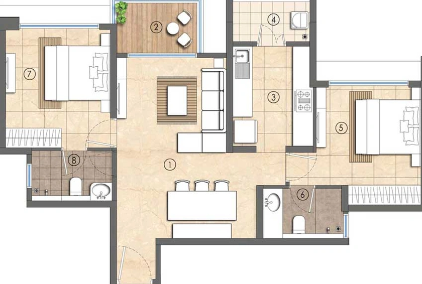 2 BHK Flat in Lodha Woods in Kandivali East, Mumbai - Image 425933