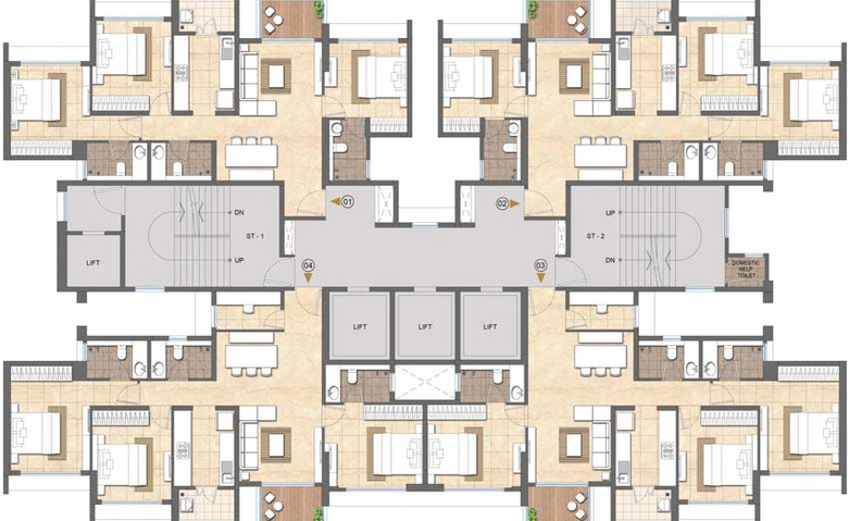 Floor Plan of Lodha Woods in Kandivali East, Mumbai - Image 13333