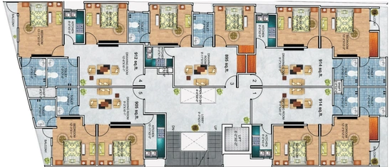 Floor Plan of 3P Platinum in Sector 68, Noida - Image 3456