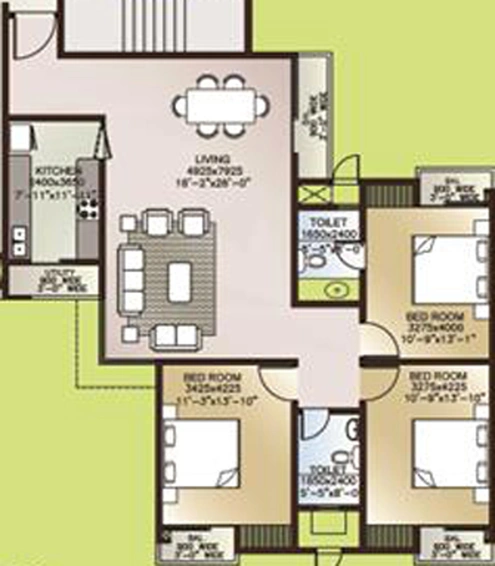 3 BHK Flat in Ansal Celebrity Meadows in Sushant Golf City, Lucknow - Image 495516