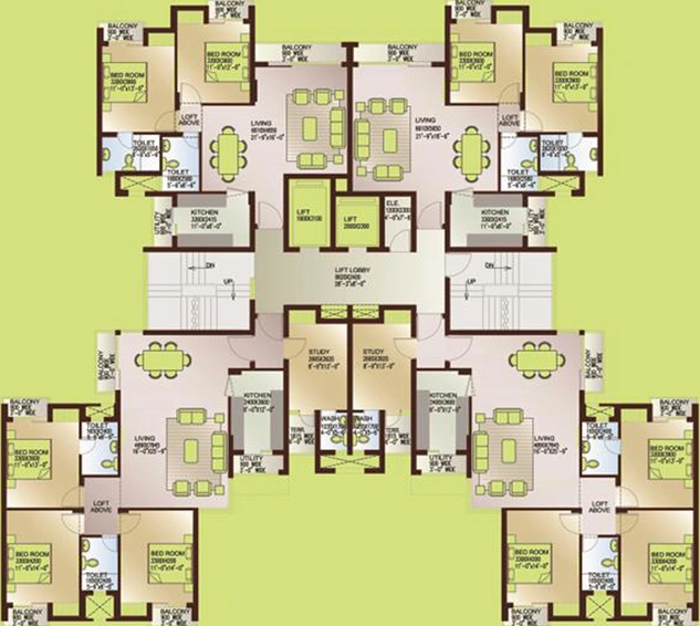 Floor Plan of Ansal Celebrity Meadows in Sushant Golf City, Lucknow - Image 48589