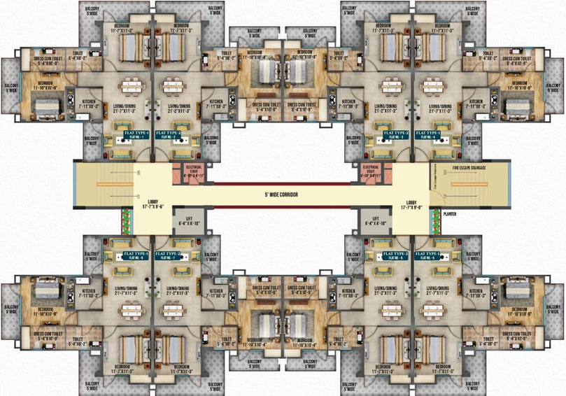 Floor Plan of Levana Bliss Delight in Sushant Golf City, Lucknow - Image 3510