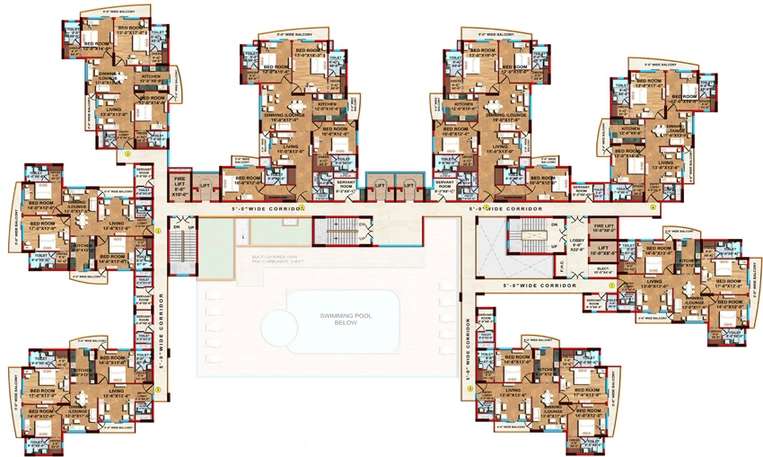 Floor Plan of Ontario - Ekana Sportz City in Gomti Nagar Extension, Lucknow - Image 3528
