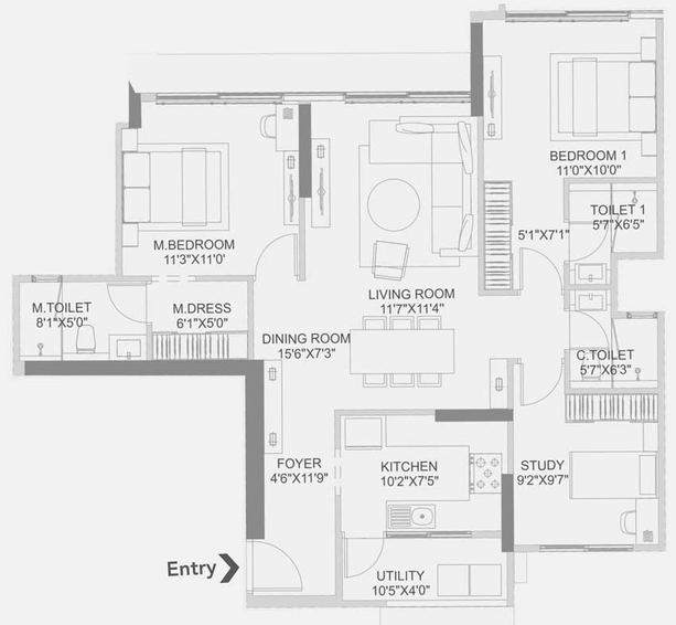 3 BHK Flat in Adani Presidential X BKC in Bandra East, Mumbai - Image 426032