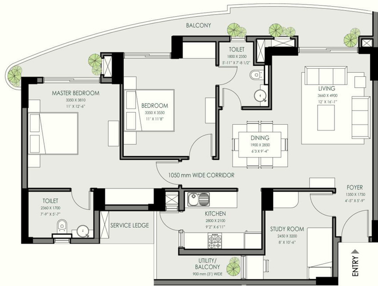 2 BHK Flat in Eldeco Latitude 27 in IIM Road, Lucknow - Image 332497