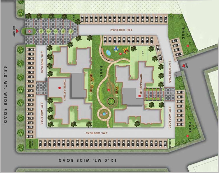 Master Plan of Eldeco Twin Towers in IIM Road, Lucknow - Image 3545