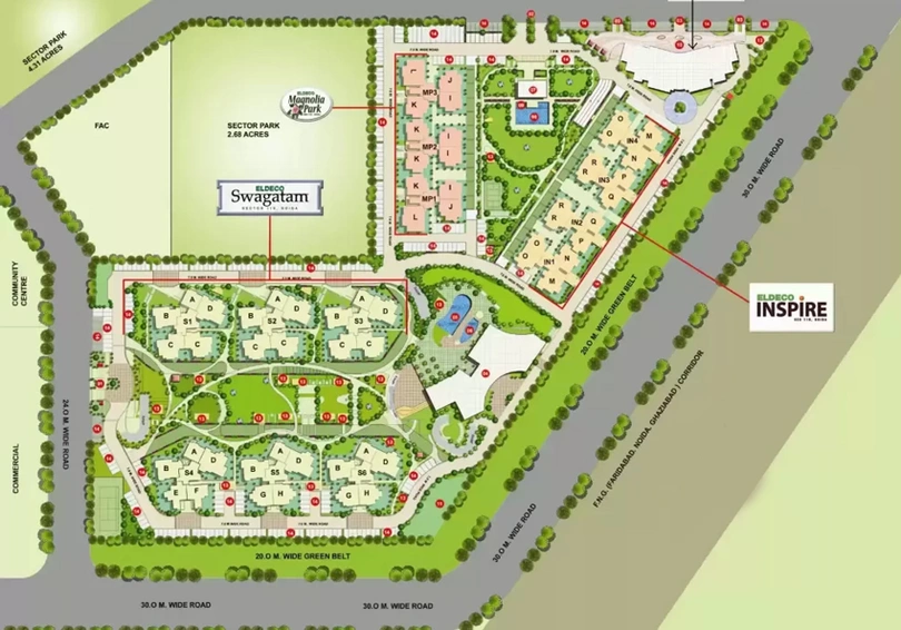 Master Plan of Eldeco Magnolia Park in Sector 119, Noida - Image 3485