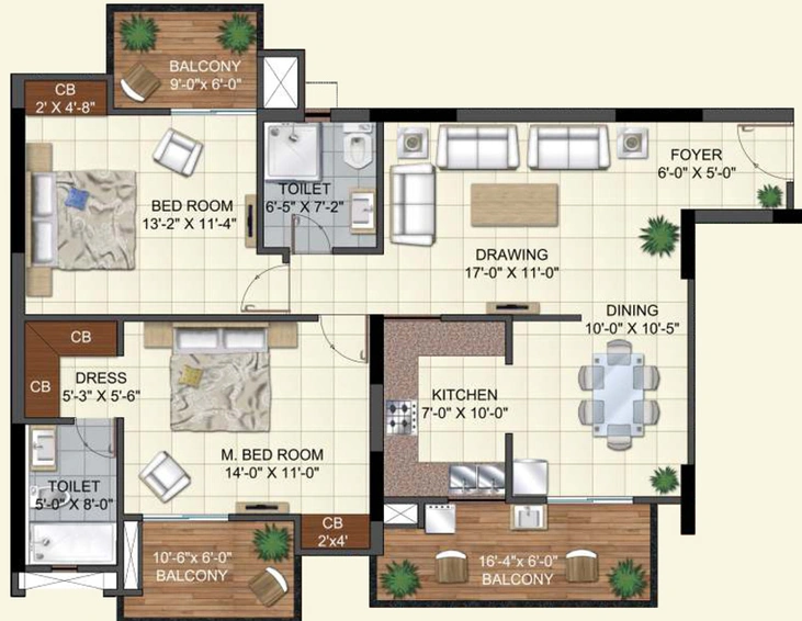 2 BHK Flat in Omega Windsor Greens in Faizabad Road, Lucknow - Image 333361