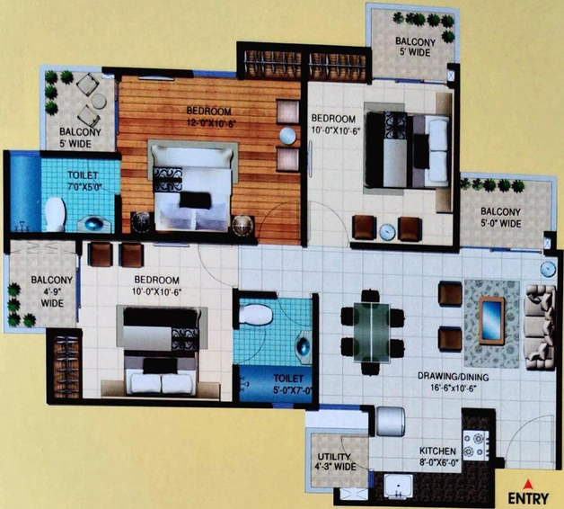 3 BHK Flat in Apex Court in Sector 12, Greater Noida - Image 509306
