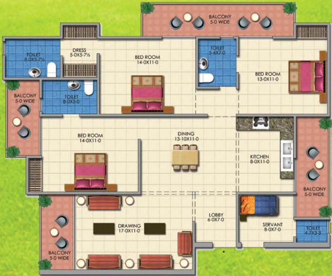 3 BHK Flat in Apex Golf Avenue in Sector 1, Greater Noida - Image 699294