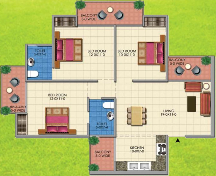 3 BHK Flat in Apex Golf Avenue in Sector 1, Greater Noida - Image 699292