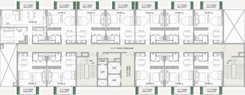 Floor Plan of Paras Square in Sector 63A, Gurgaon - Image 16760