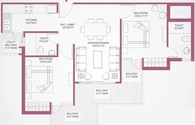 2 BHK Flat in Vardhman Eta Residency in Eta 1, Greater Noida - Image 509460