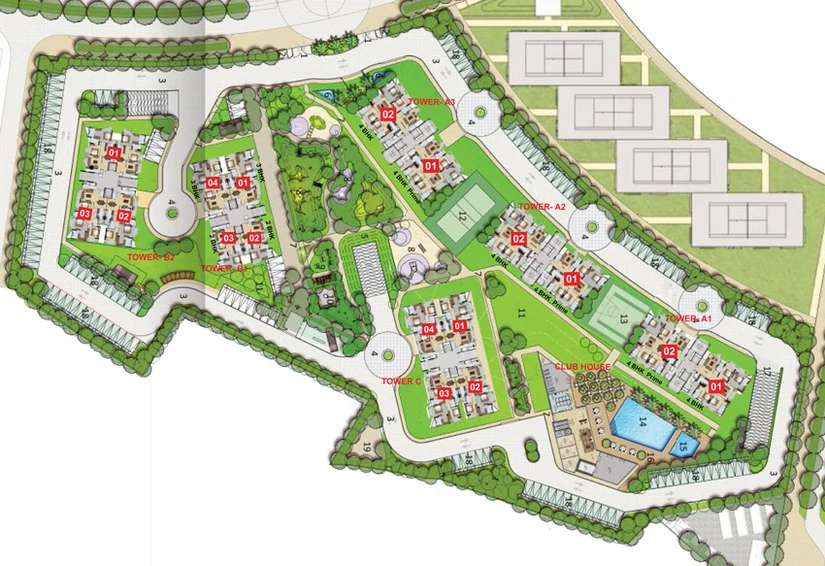 Master Plan of Belvedere Court 3 - One World in Gomti Nagar Extension, Lucknow - Image 70237