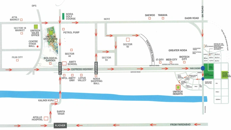 Location of Unitech Heights in Chi 3, Greater Noida - Image 55407