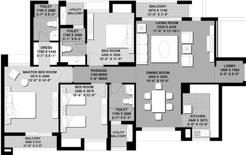 3 BHK Flat in Unitech Verve in Pi I & II, Greater Noida - Image 400902