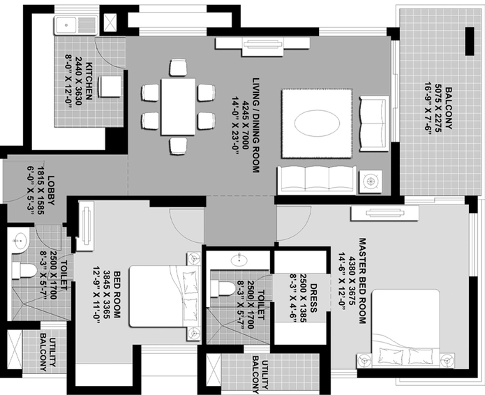 2 BHK Flat in Unitech Verve in Pi I & II, Greater Noida - Image 400900
