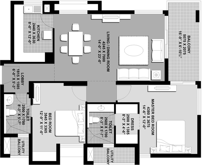 2 BHK Flat in Unitech Verve in Pi I & II, Greater Noida - Image 400899