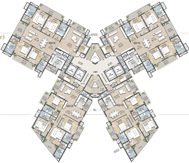 Floor Plan of Belvedere Suites - One World in Gomti Nagar Extension, Lucknow - Image 7592