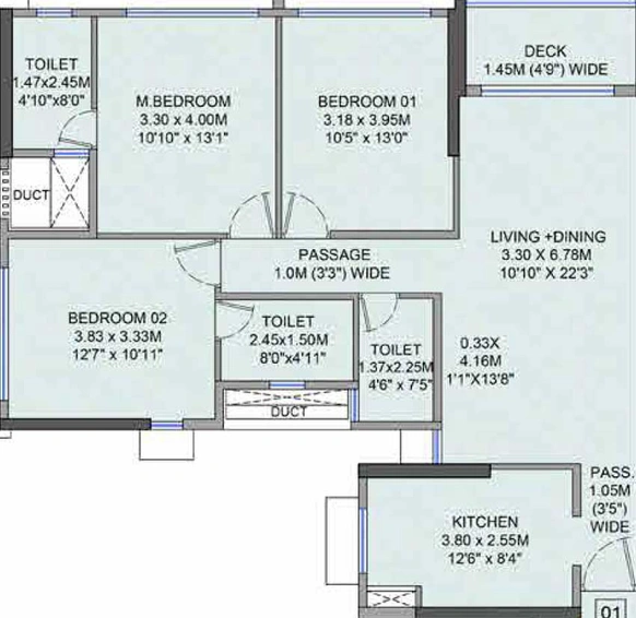 3 BHK Flat in Wadhwa Dukes Horizon in Chembur East, Mumbai - Image 426315