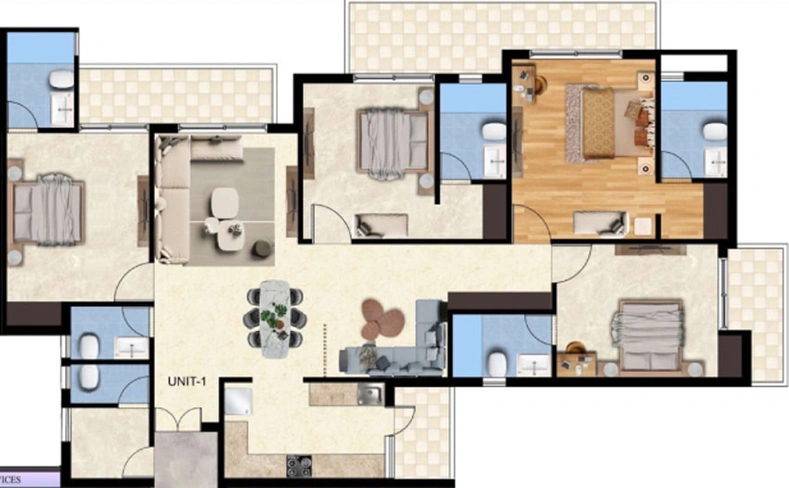 4 BHK Flat in Oro Constella in Amar Shaheed Path, Lucknow - Image 333827